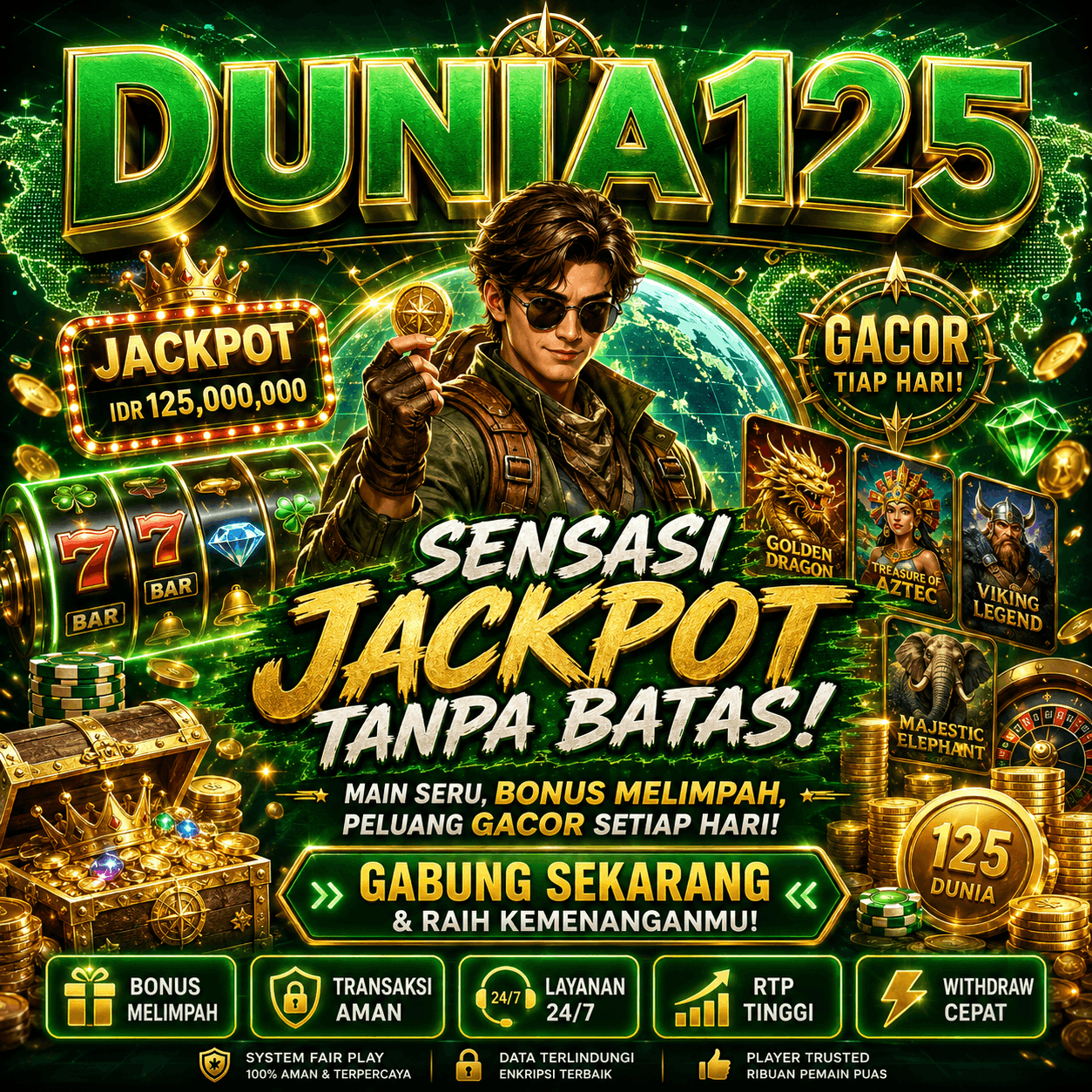 Thumbnail 1 of 3, Poster, DUNIA125 ✦ SITUS GAME SLOT ONLINE DENGAN KONTEN RAPI DAN INFORMATIF designed and sold by DUNIA125.